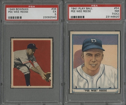 1941-1949 Bowman and Play Ball Pee Wee Reese PSA-Graded Pair (2 Different) 